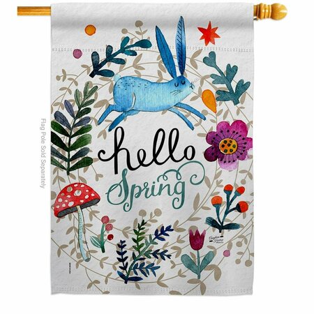 PATIO TRASERO Hello Spring Floral Double-Sided Garden Decorative House Flag, Multi Color PA3903045